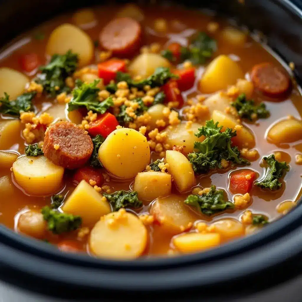 crockpot sausage potato soup with kale preparation steps
