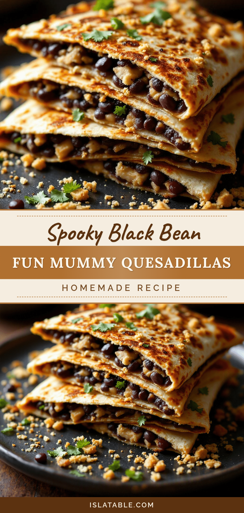 Easy Black Bean Mummy Quesadillas for Kids recipe