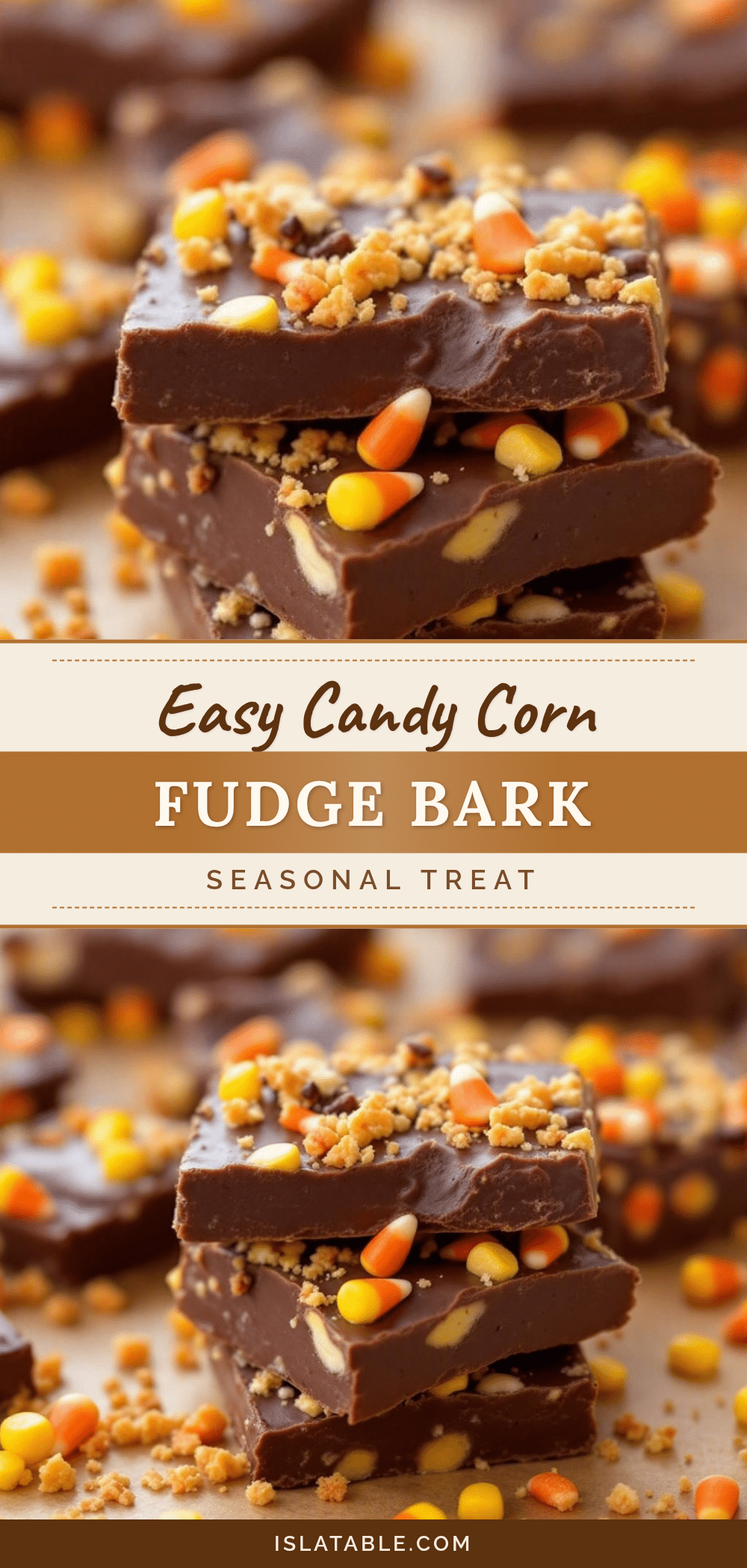 Easy Candy Corn Fudge Bark recipe