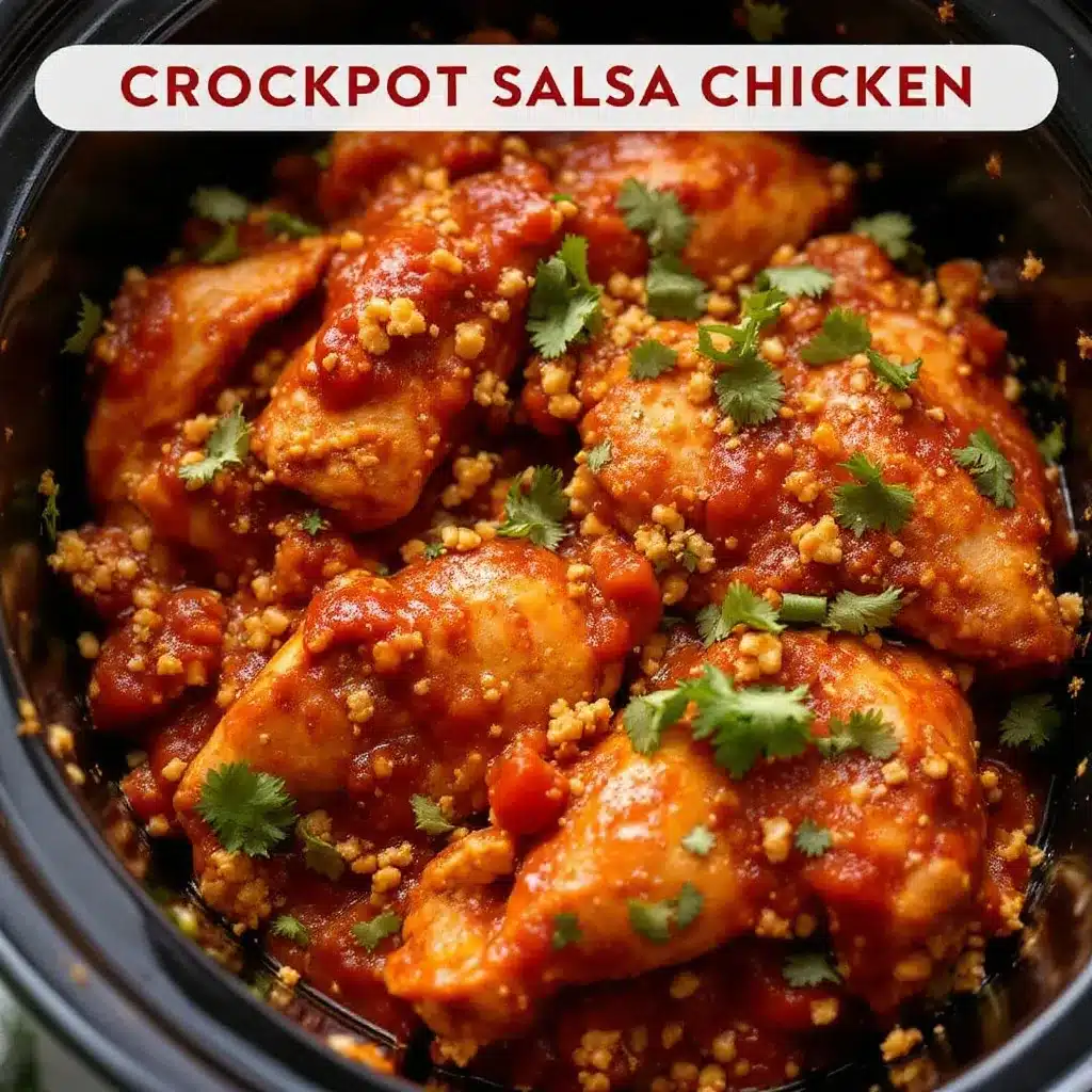 easy crockpot salsa chicken meal prep preparation steps