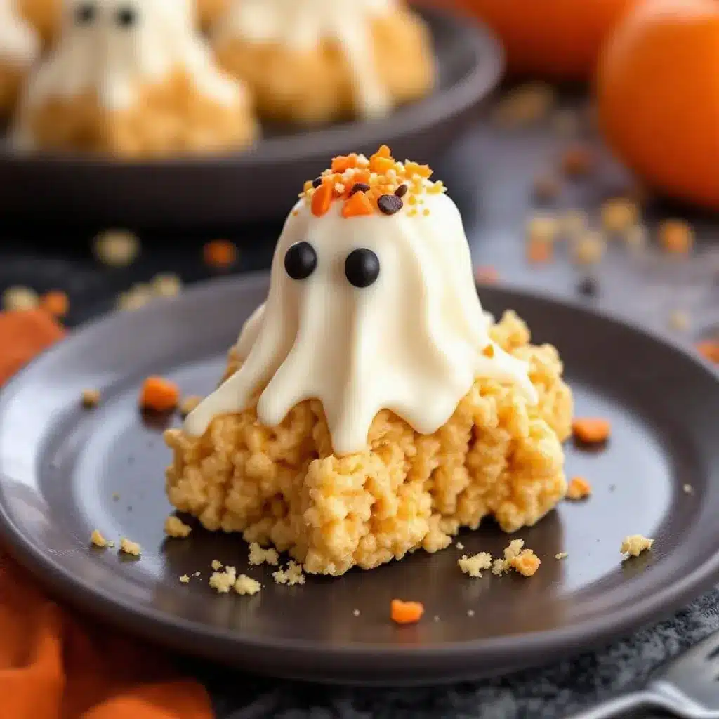 Easy Halloween Ghost Rice Krispie Treats preparation steps