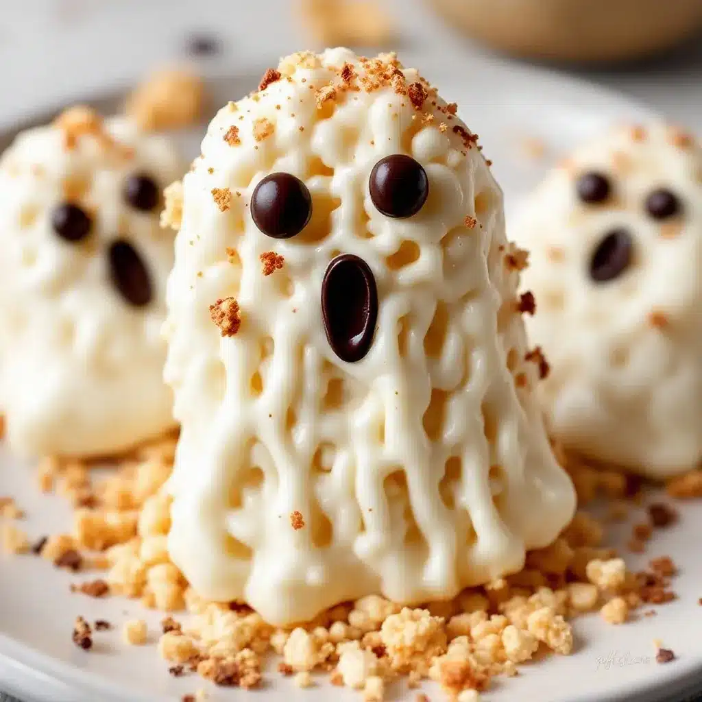 Easy Halloween Rice Krispie Ghost Pops preparation steps