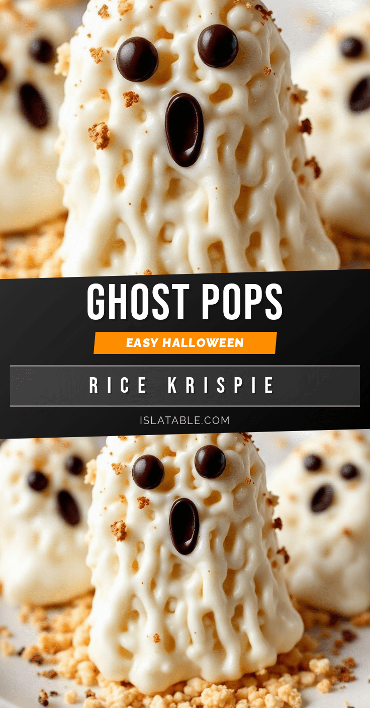 Easy Halloween Rice Krispie Ghost Pops recipe