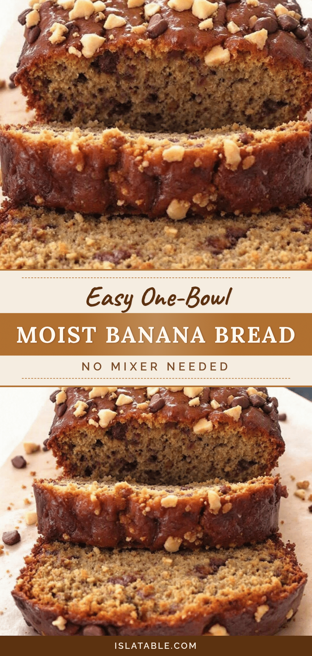 easy one-bowl moist banana bread recipe