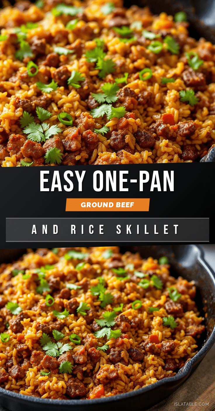 Easy One-Pan Ground Beef and Rice Skillet recipe