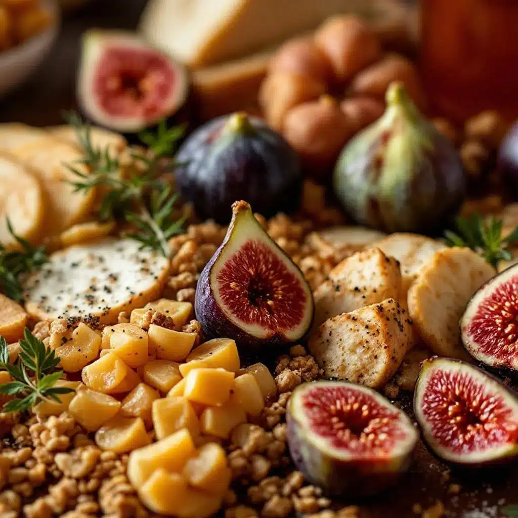 fall harvest charcuterie board with figs and honey - featured image