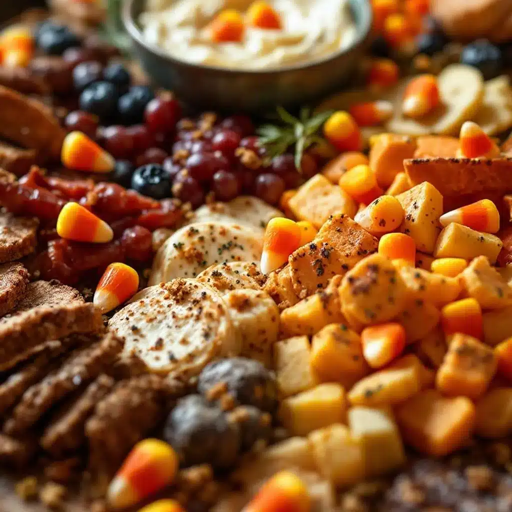 Halloween charcuterie board with candy corn - featured image