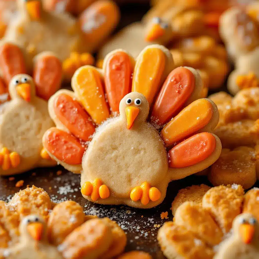 hand turkey sugar cookies preparation steps