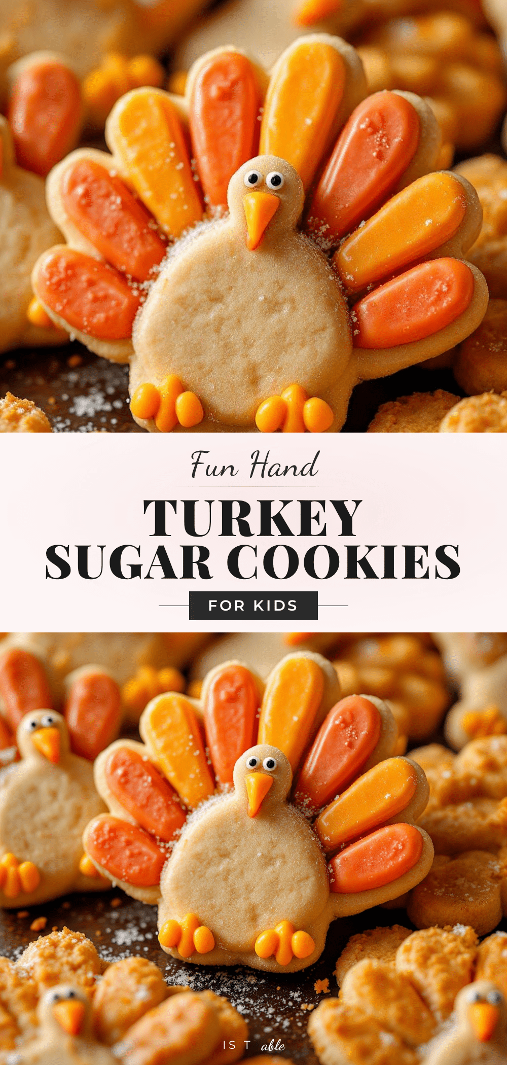 hand turkey sugar cookies recipe