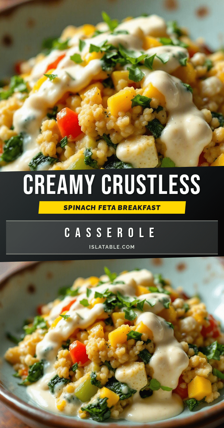healthy crustless spinach feta breakfast casserole recipe