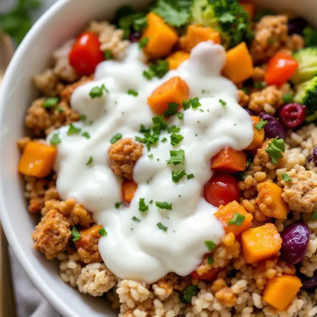 healthy ground turkey meal prep bowls preparation steps