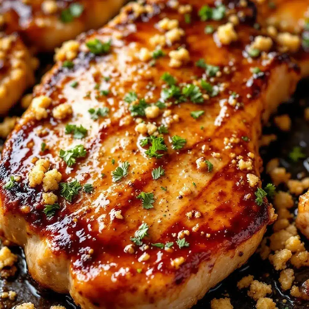 honey garlic glazed pork chops - featured image
