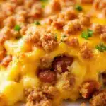 make-ahead sausage egg breakfast casserole - featured image