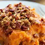 make-ahead sweet potato casserole with pecan streusel - featured image