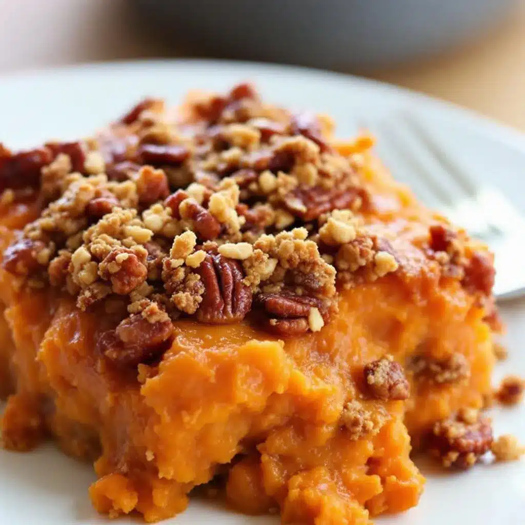 make-ahead sweet potato casserole with pecan streusel preparation steps