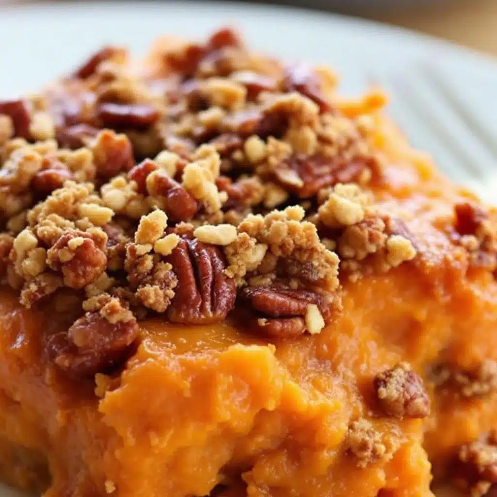 make-ahead sweet potato casserole with pecan streusel - featured image