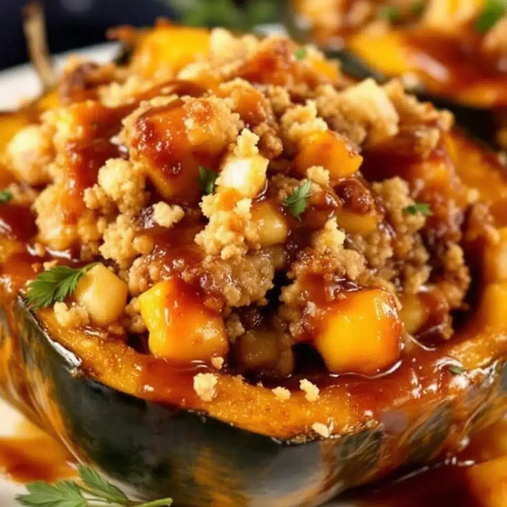 maple brown sugar stuffed acorn squash - featured image