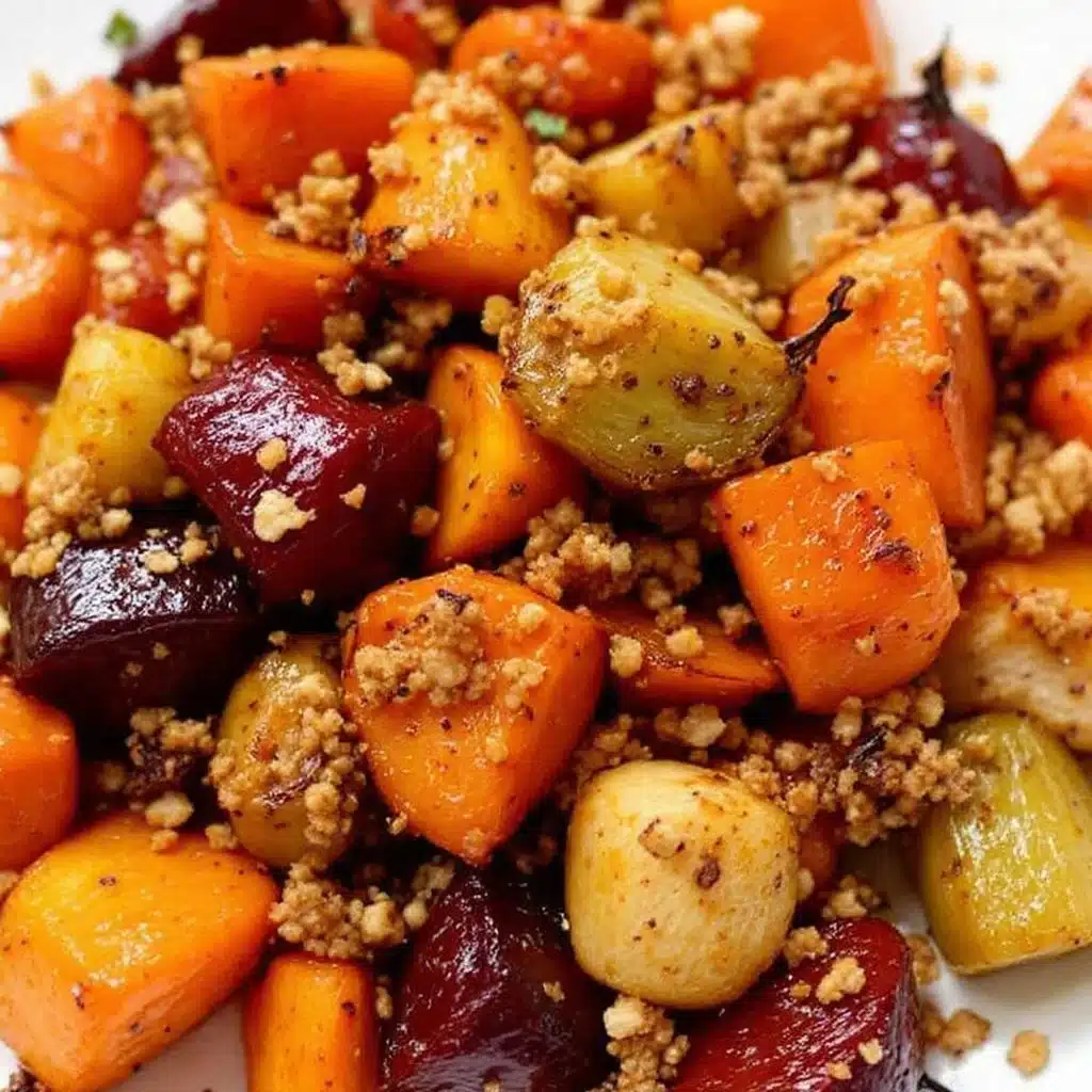 maple glazed roasted root vegetables - featured image