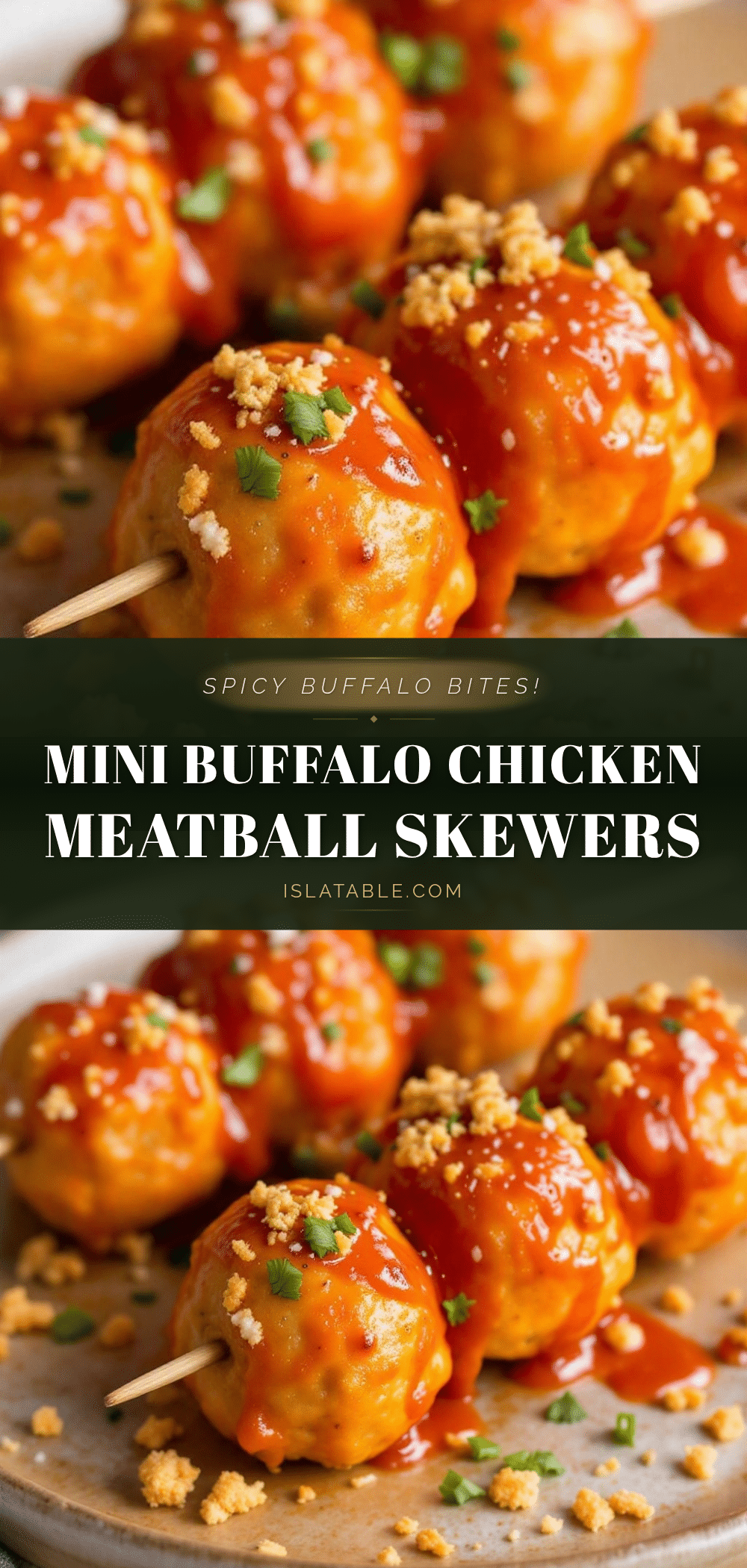 mini buffalo chicken meatball skewers recipe
