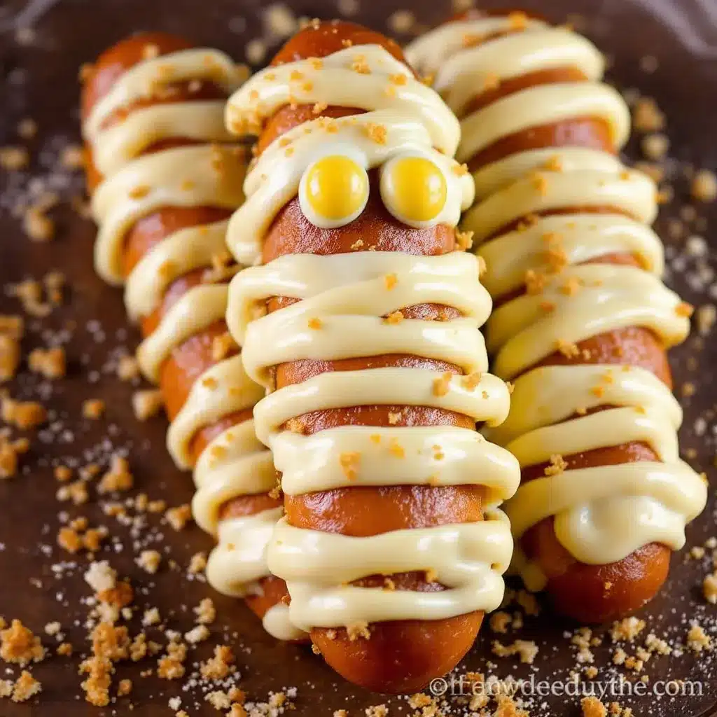 mummy stuffed pretzel dogs preparation steps