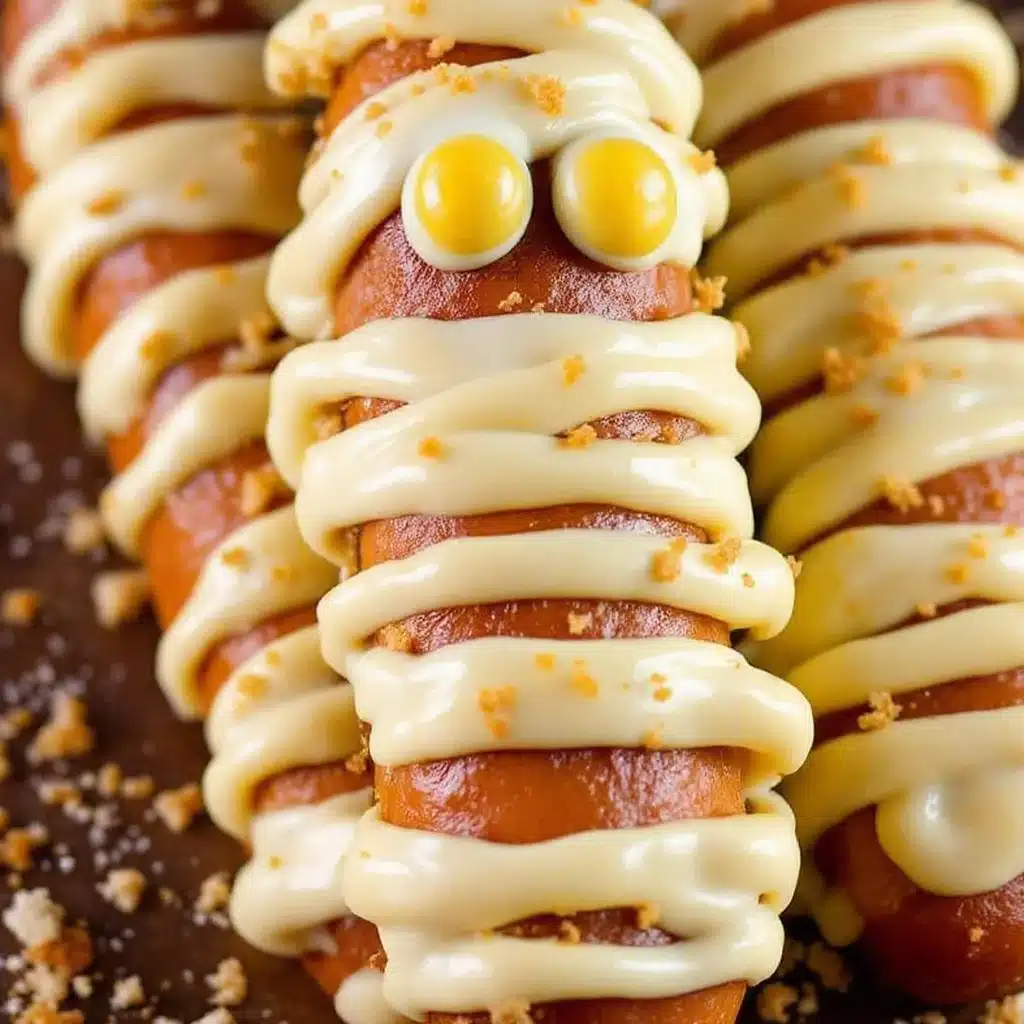 mummy stuffed pretzel dogs - featured image