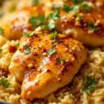 one pan garlic butter chicken and rice - featured image
