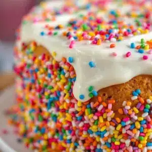 rainbow sprinkle birthday cake - featured image