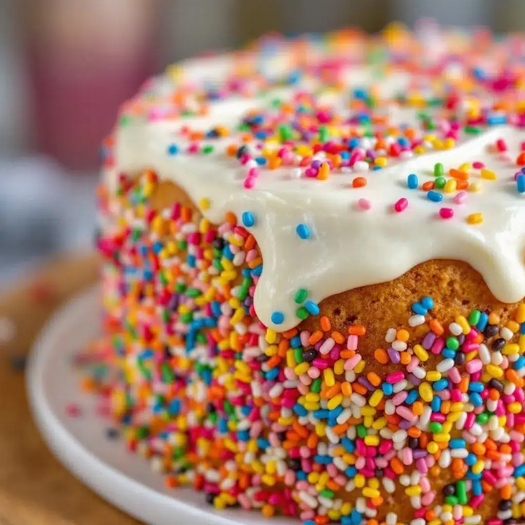 rainbow sprinkle birthday cake preparation steps
