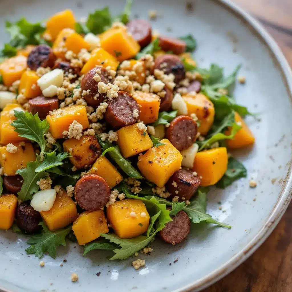 Roasted Butternut Squash and Sausage Fall Salad preparation steps