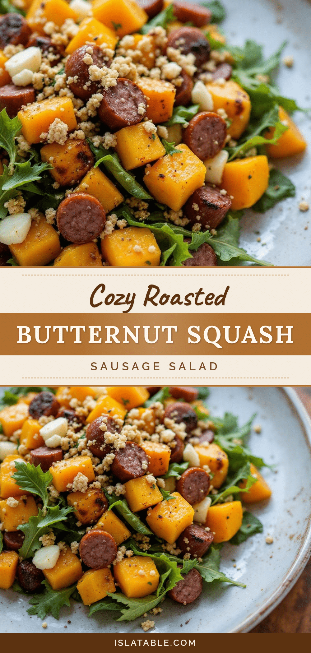 Roasted Butternut Squash and Sausage Fall Salad recipe