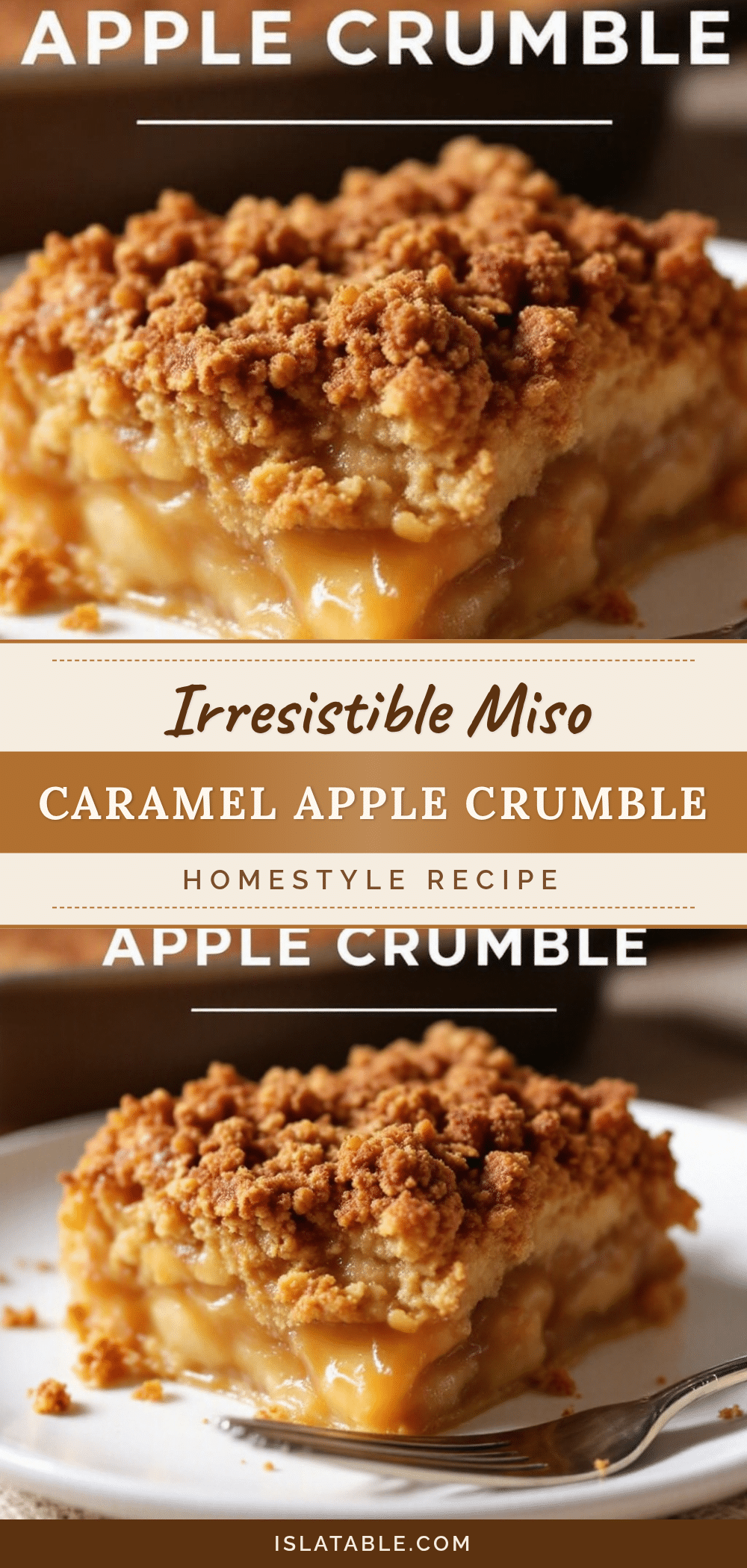 Savory Miso Caramel Apple Crumble recipe