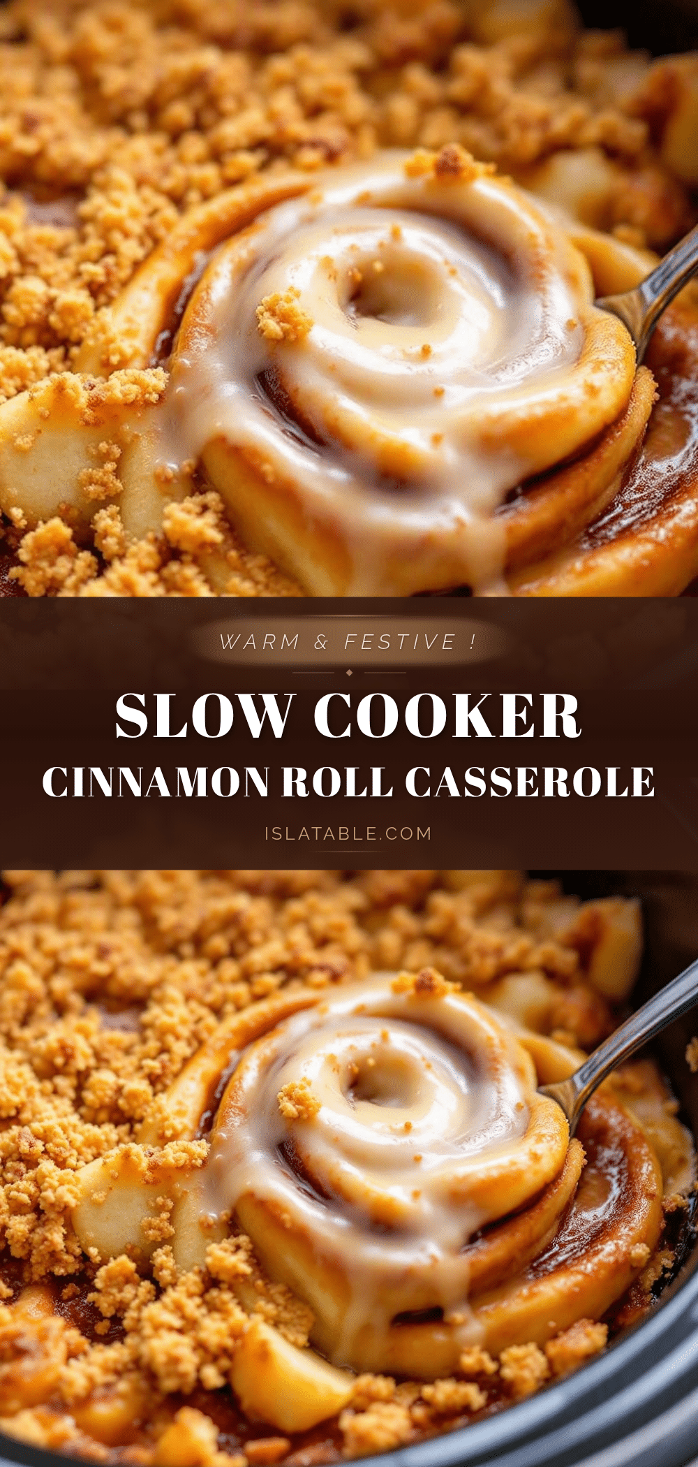 slow cooker cinnamon roll casserole recipe