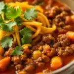 slow cooker ground beef taco soup - featured image