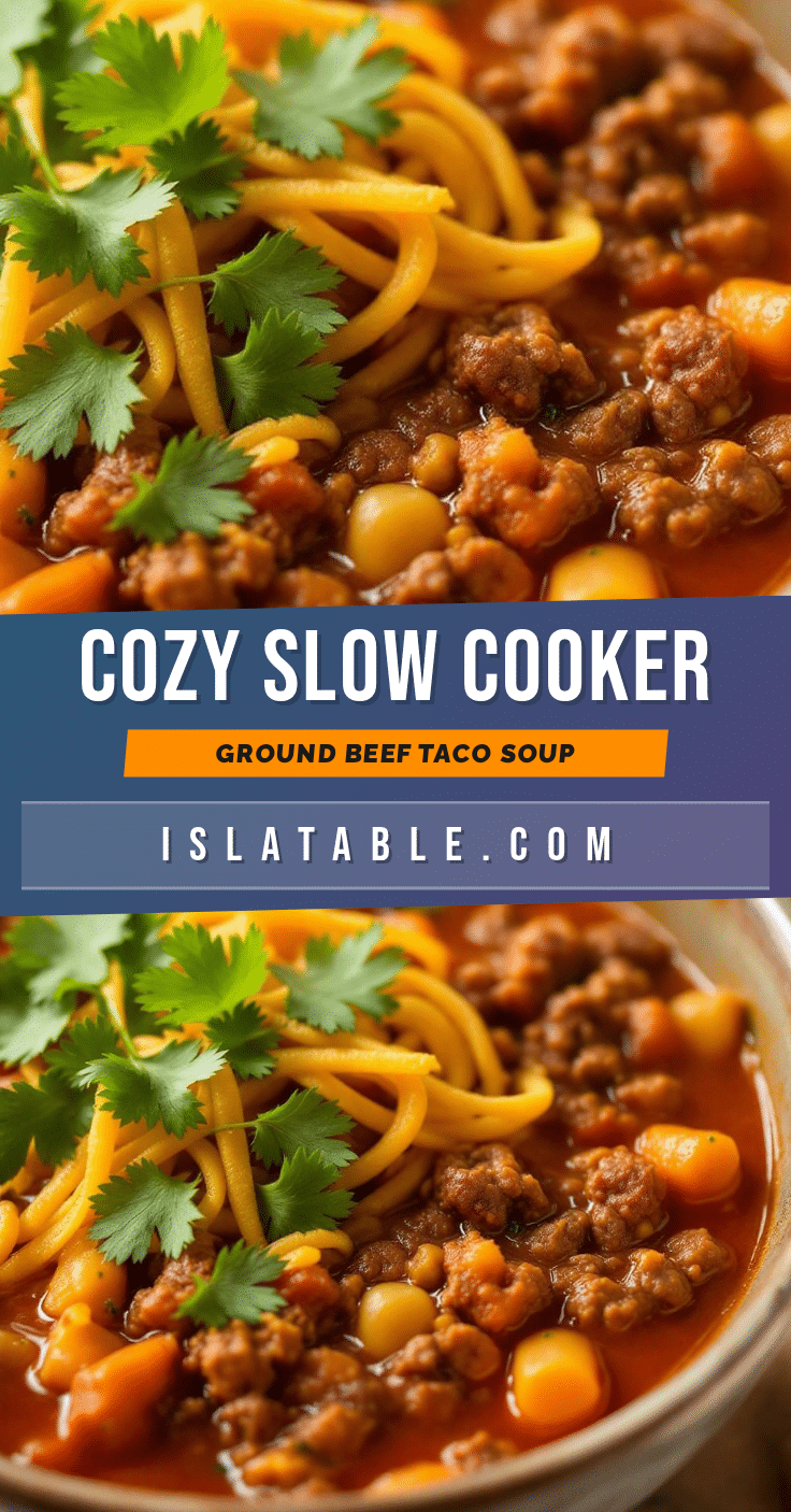 slow cooker ground beef taco soup recipe