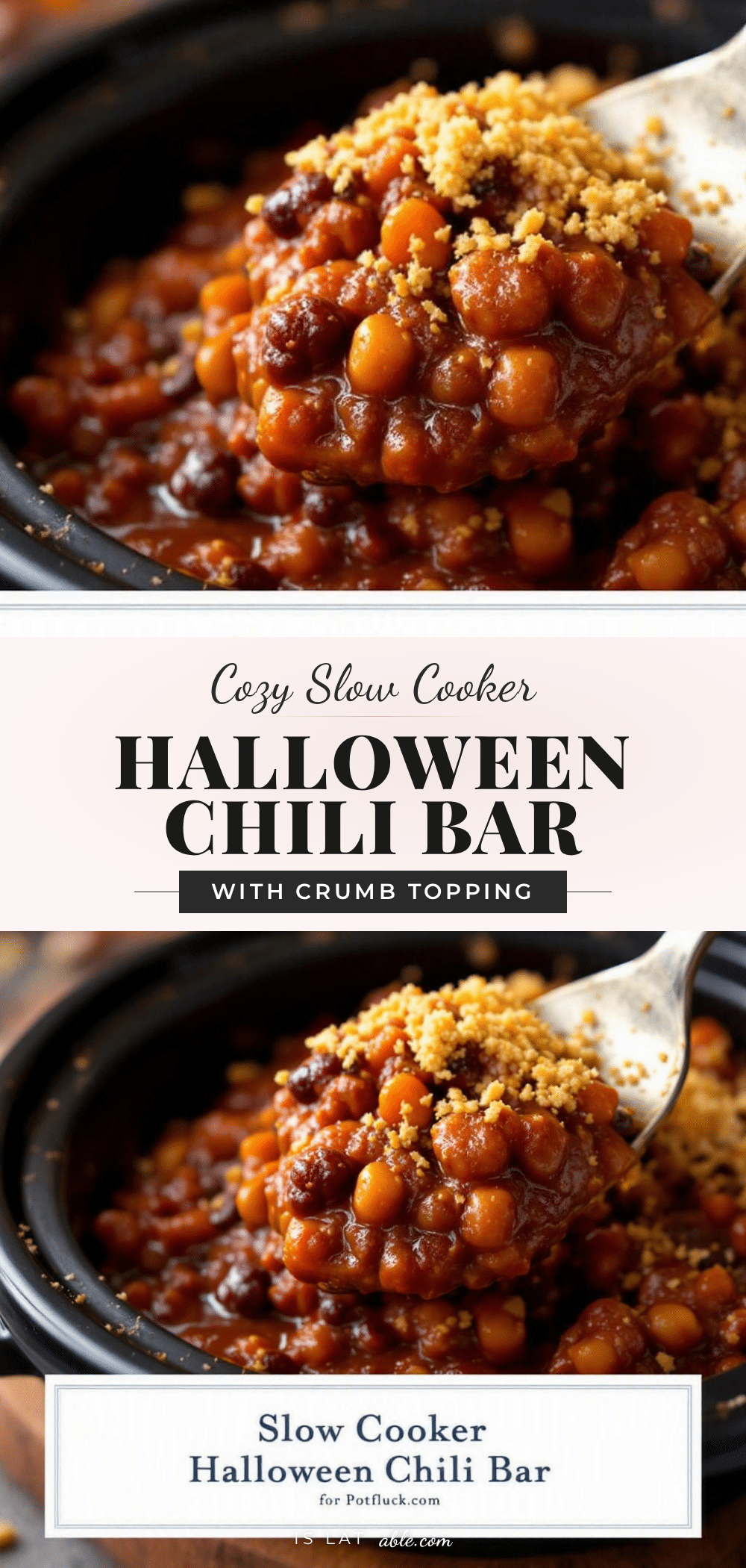 slow cooker halloween chili bar recipe