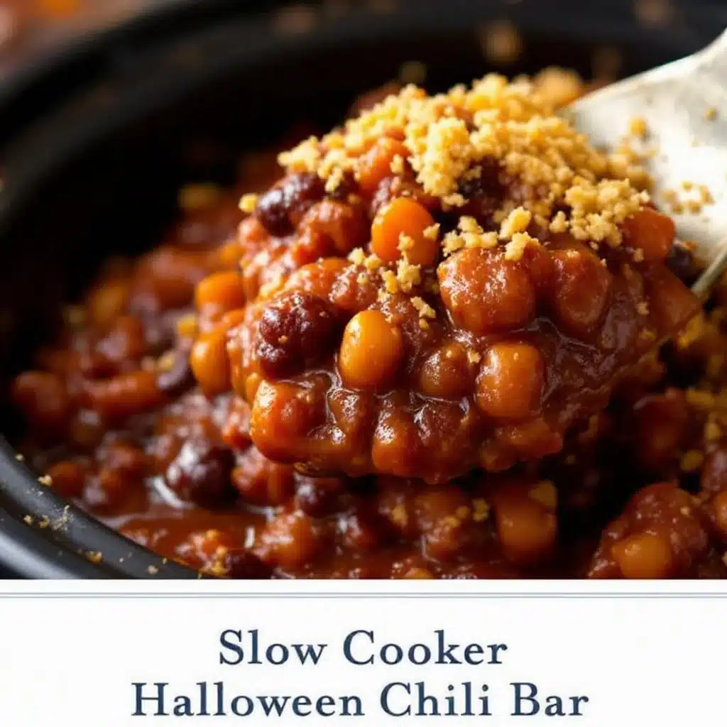 slow cooker halloween chili bar - featured image