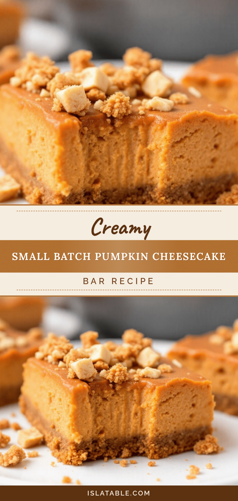 small-batch pumpkin cheesecake bars recipe
