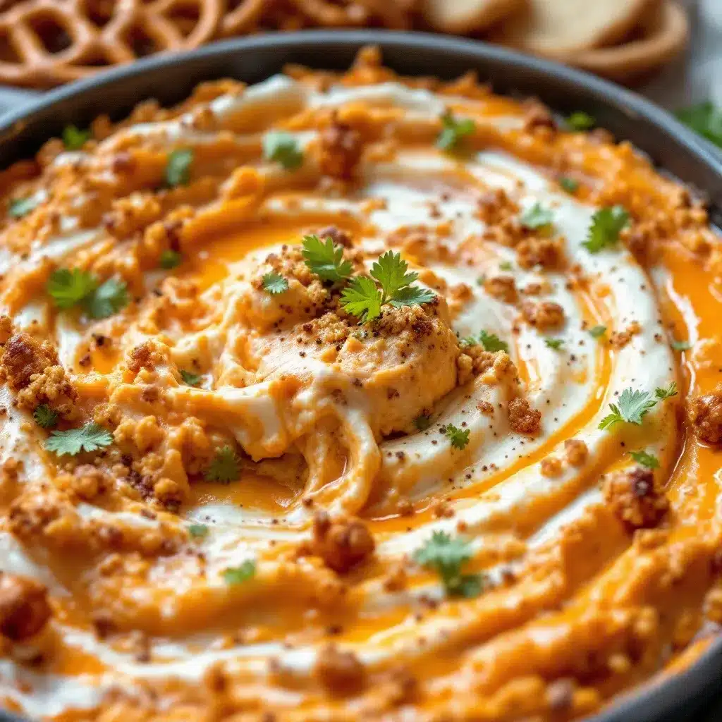 spiderweb buffalo chicken dip preparation steps