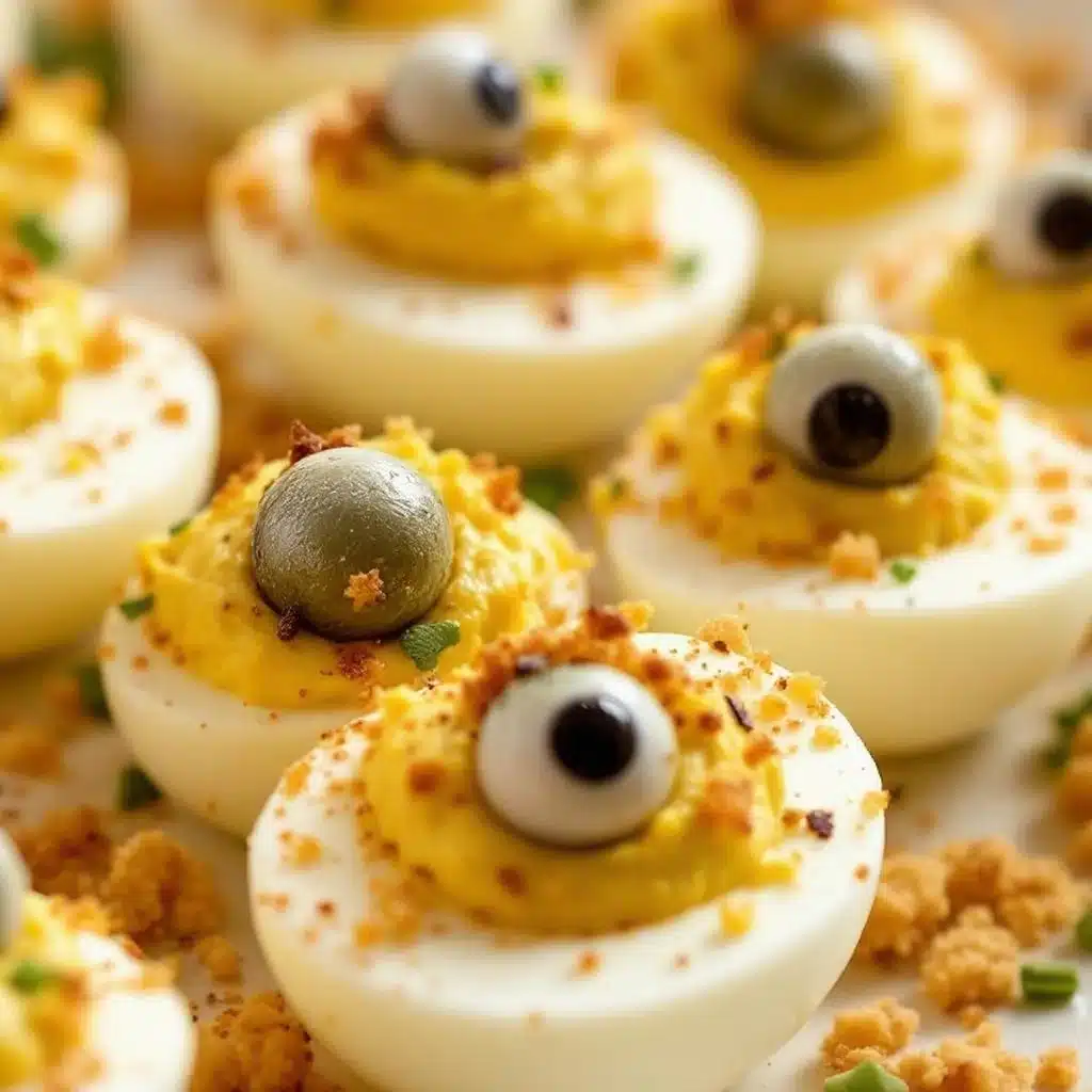 spooky deviled egg eyeballs - featured image