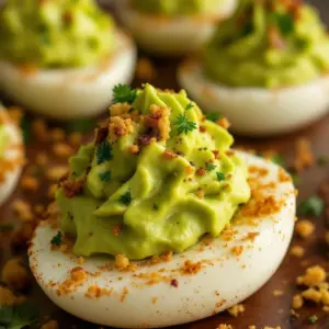 Spooky Frankenstein Guacamole Deviled Eggs - featured image