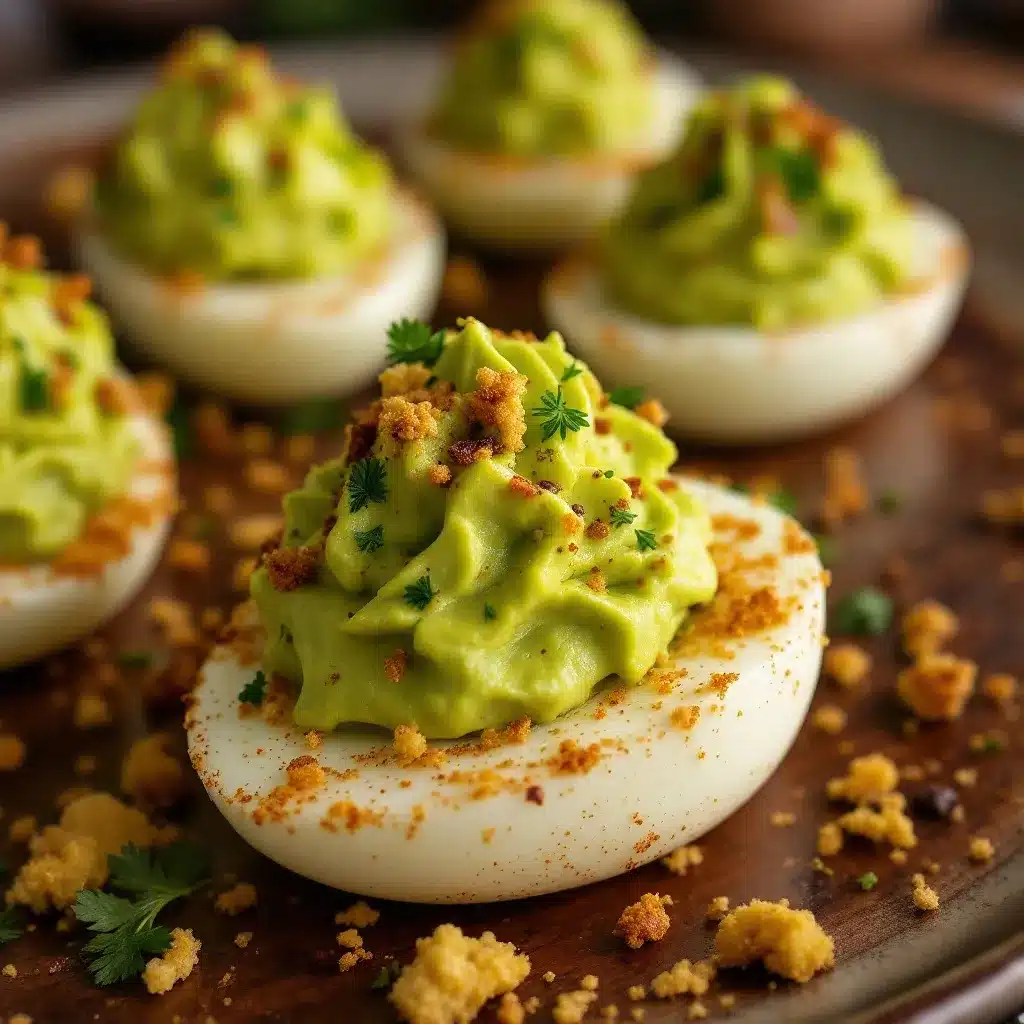 Spooky Frankenstein Guacamole Deviled Eggs preparation steps