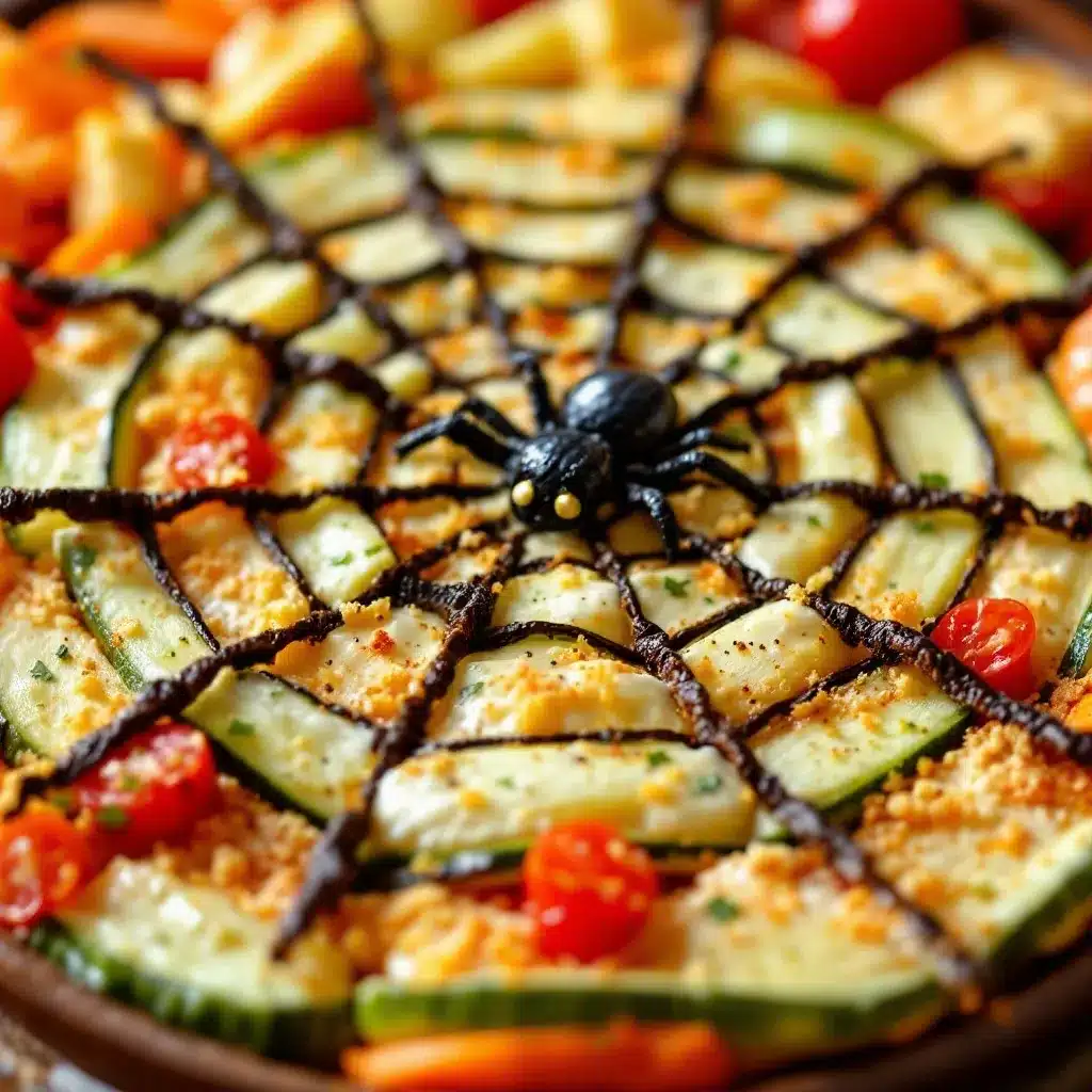 spooky halloween spider web veggie tray preparation steps