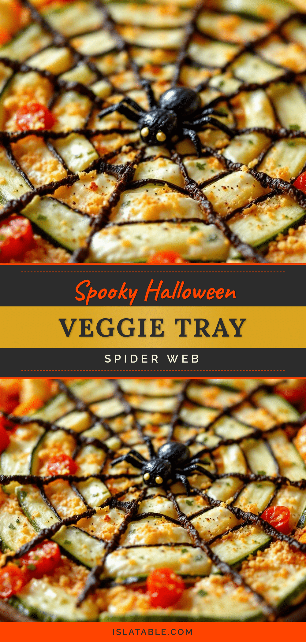 spooky halloween spider web veggie tray recipe