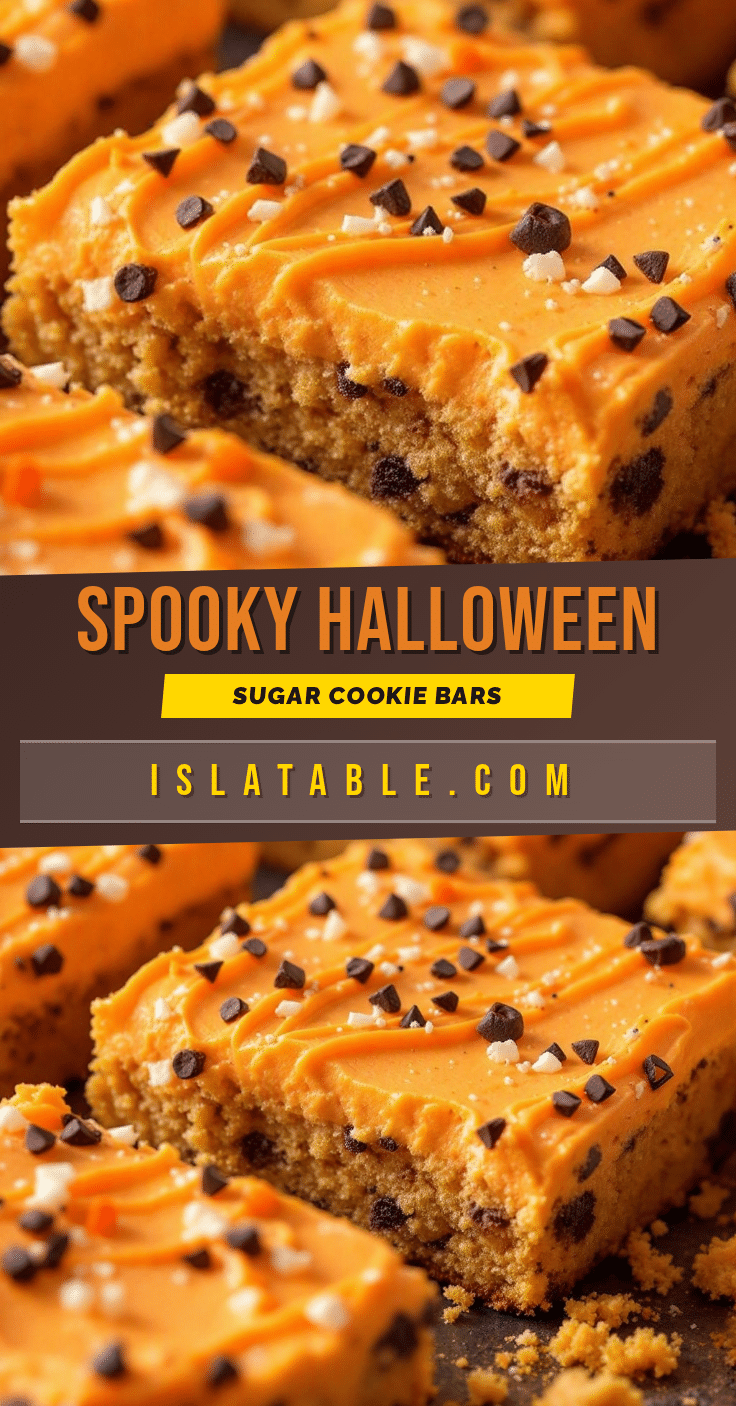 Spooky Halloween Sugar Cookie Bars recipe