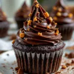 spooky witch hat chocolate cupcakes - featured image