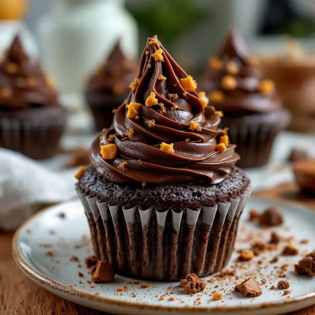 spooky witch hat chocolate cupcakes preparation steps
