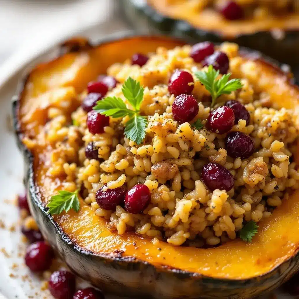 stuffed acorn squash with wild rice preparation steps