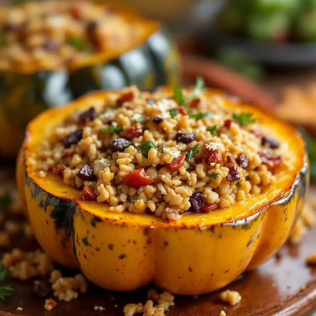 thanksgiving stuffed squash preparation steps