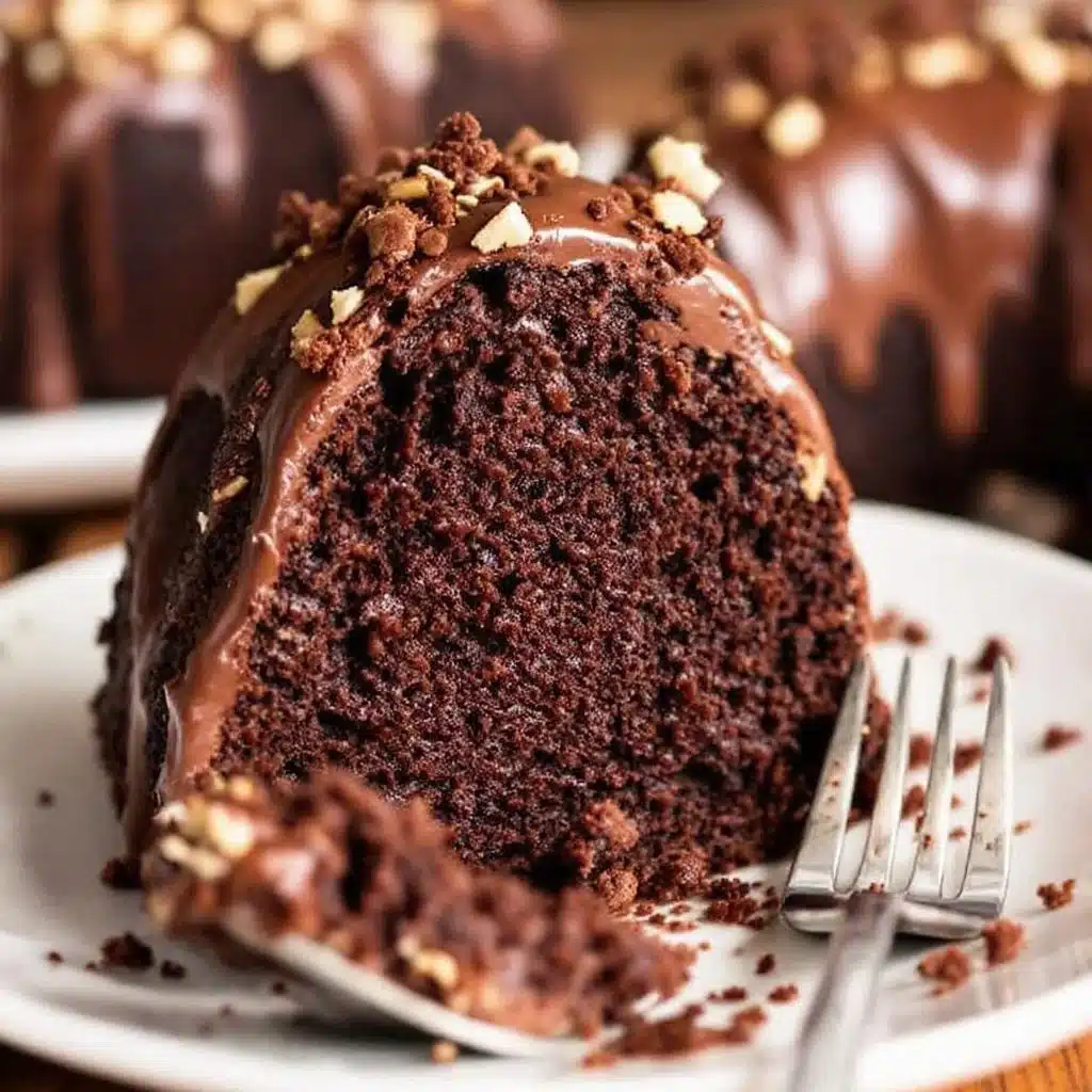 triple chocolate fudge bundt cake - featured image